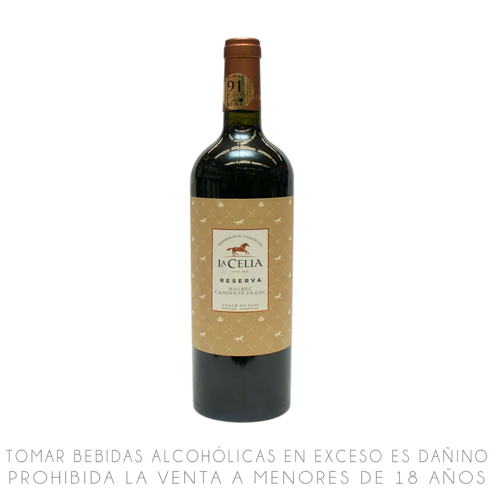 Vino Tinto Malbec Cabernet Franc Reserva La Celia Botella 750ml