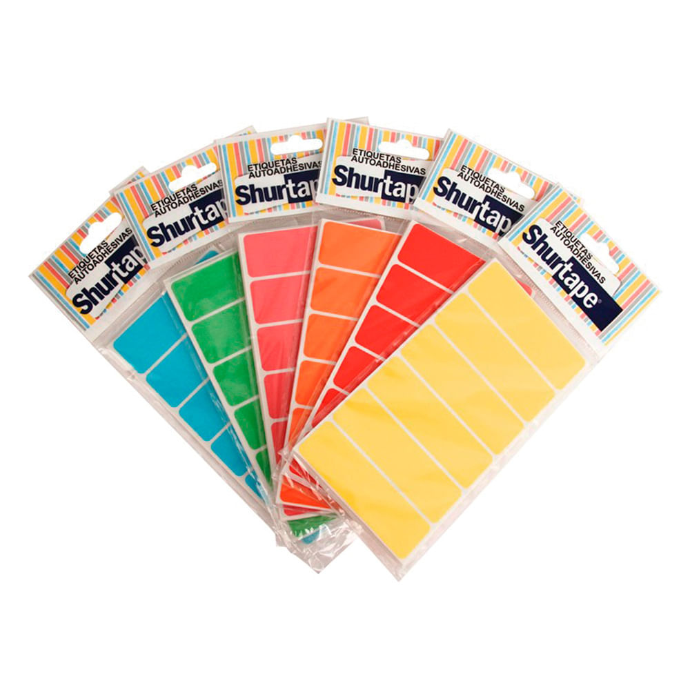 Etiquetas Autoadhesivas de Colores Shurtape Bolsa 100 Unid Surtido