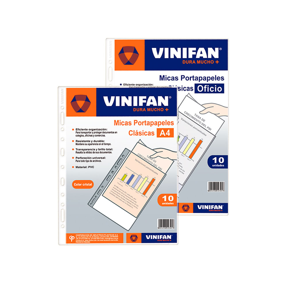 Micas Portapapeles Oficio 10 Unid