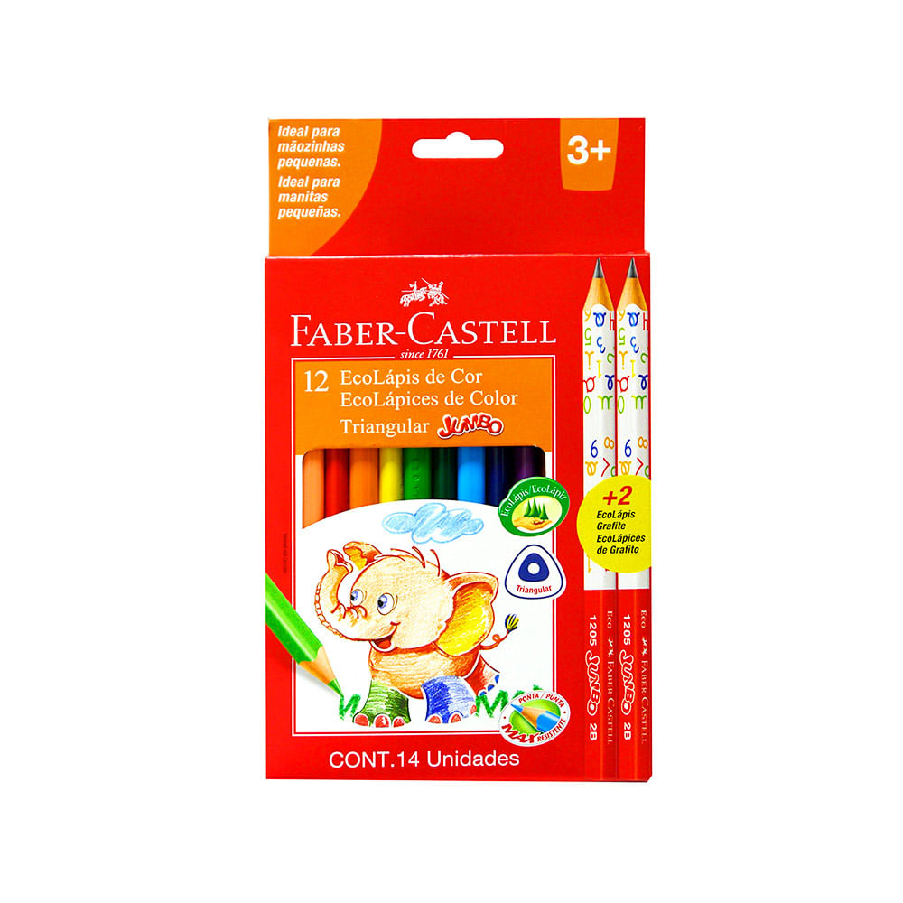 Colores Jumbo Estx12 125012 + 2 Lápices Grafitos