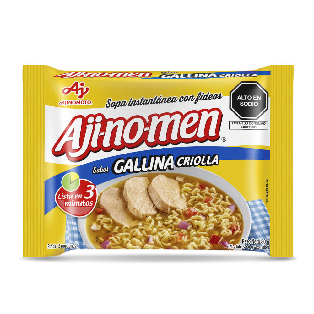 Sopa de Gallina Criolla con Fideos Ajinomen Sobre 80 g