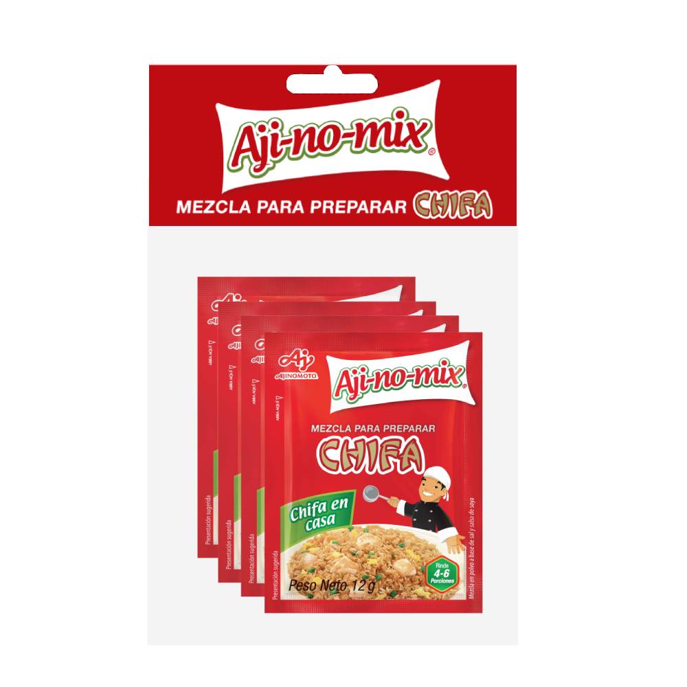 Sazonador Ajinomix para Chifa Ajinomoto Pack 4 Unid x 12 g