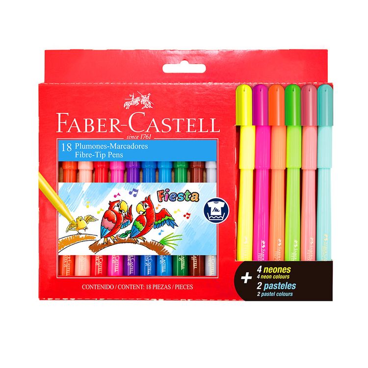 Plumones-Fiesta-45-Faber-Castell-12-Unid---4-Neon---2-Pastel-1-109800985