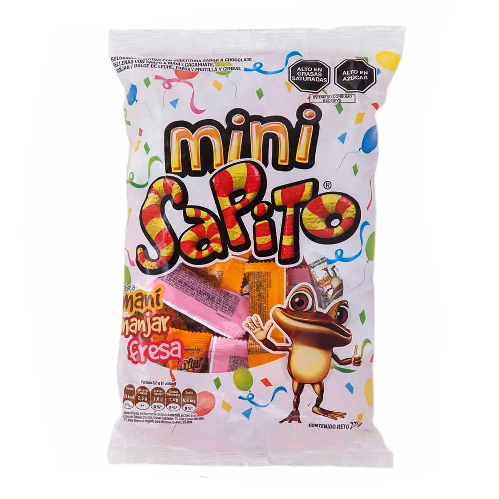 Golosinas Rellenas Surtidas Mini Sapito Bolsa 275 gr