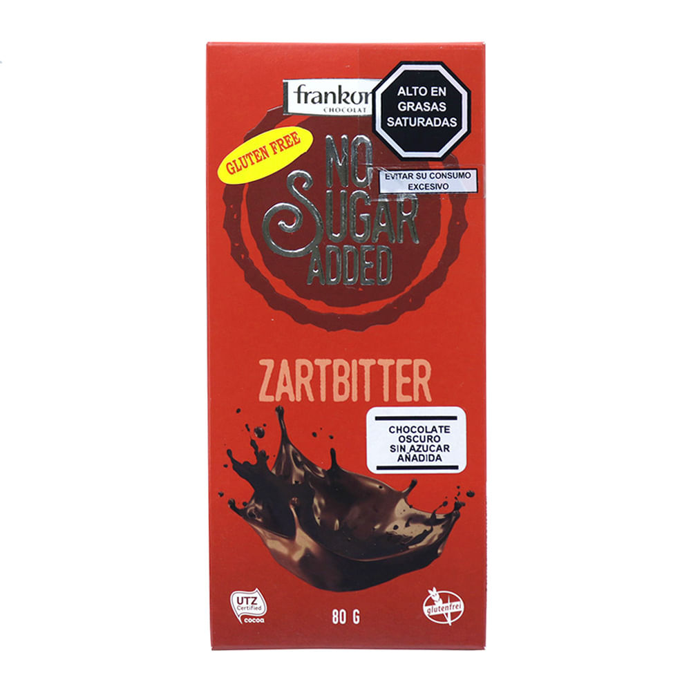 Chocolate Negro Frankonia Sin Azúcar Tableta 80 gr