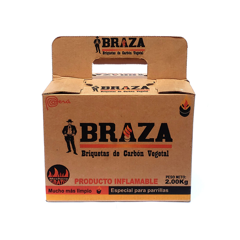 Braza Briquetas de Carbón Vegetal 2 Kg