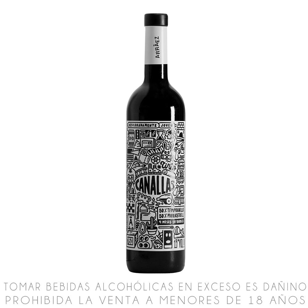 Vino Tinto Blend Canallas Botella 750ml