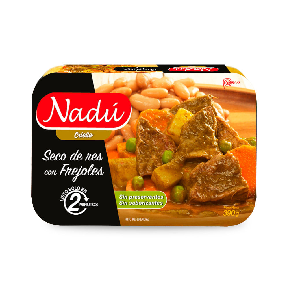Seco de Res con Frejoles Nadú Criollo Bandeja 390 gr