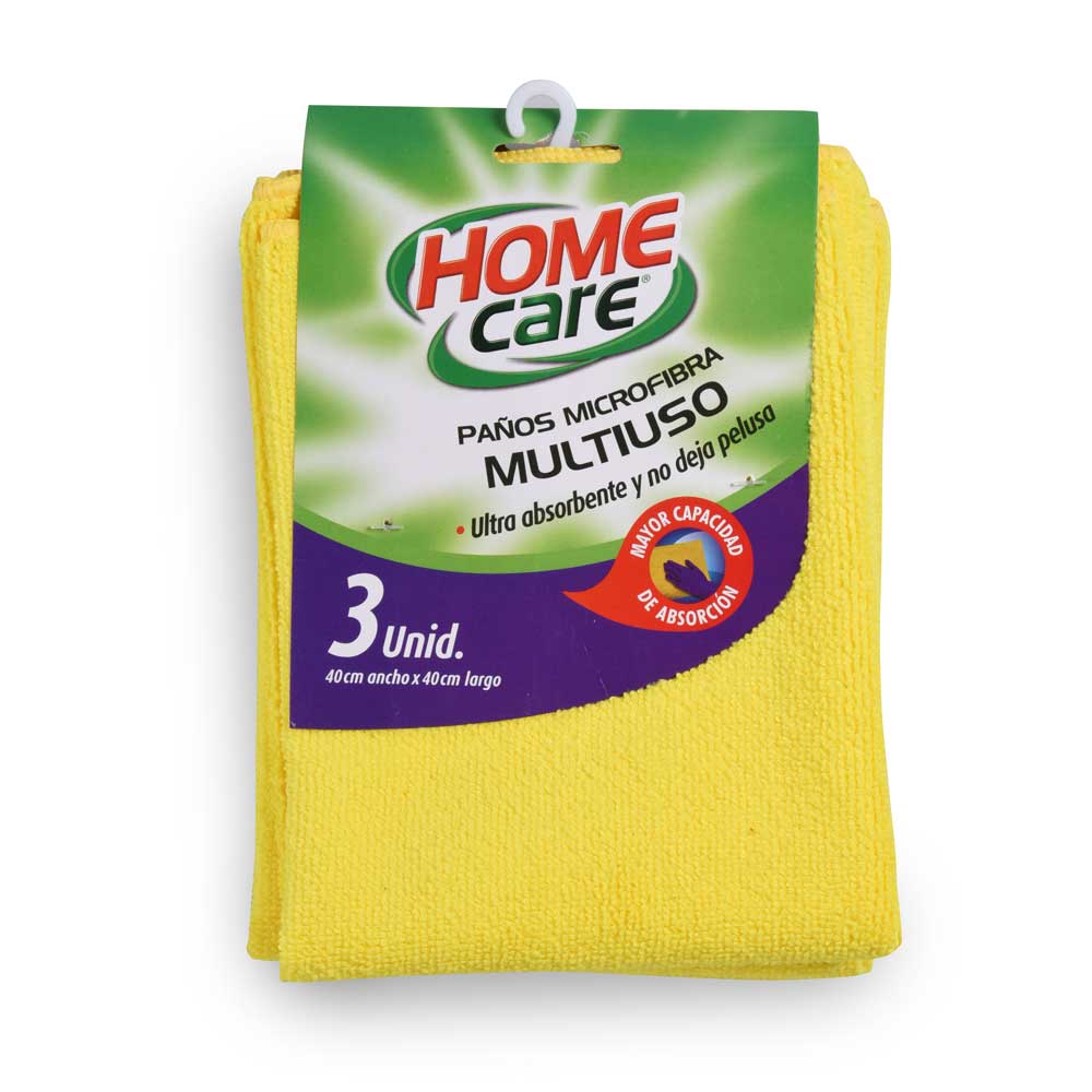 Paño Microfibra Multiuso Home Care 3un.