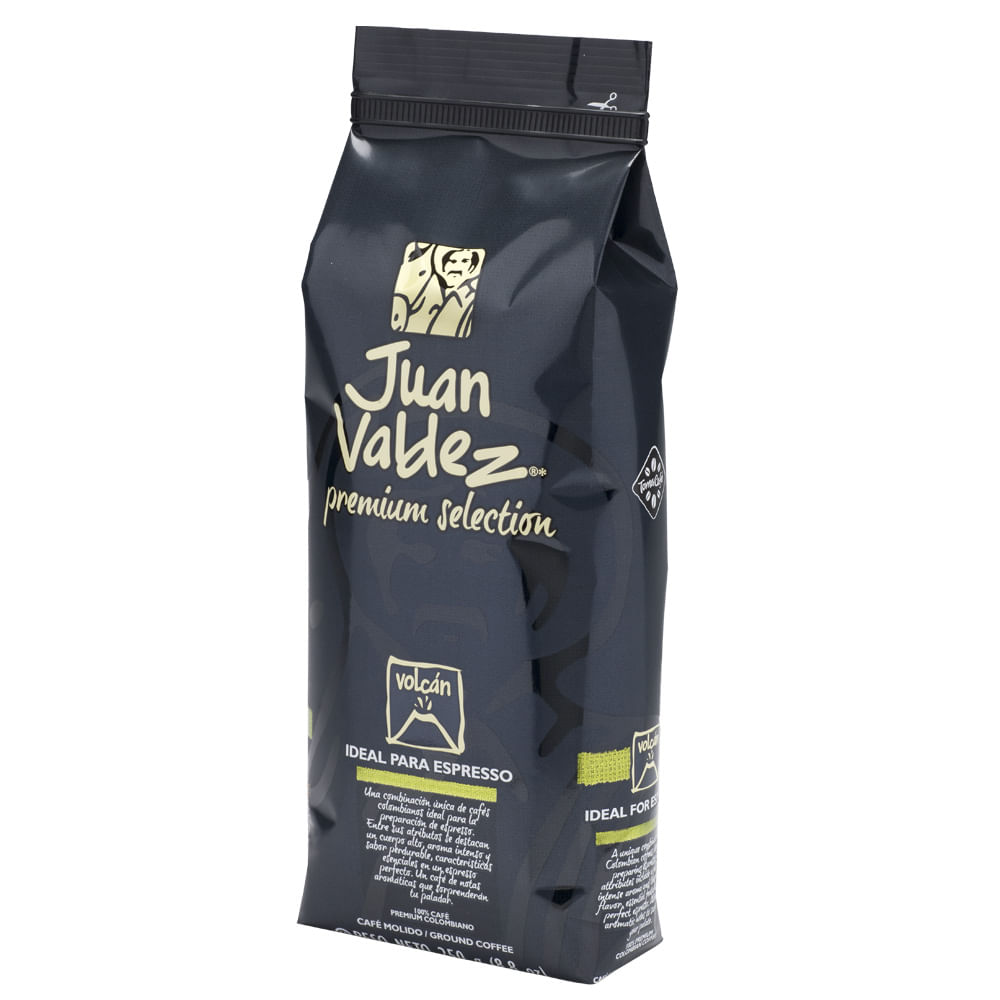 Café Espresso Molido Volcán Juan Valdez Premium Bolsa 250