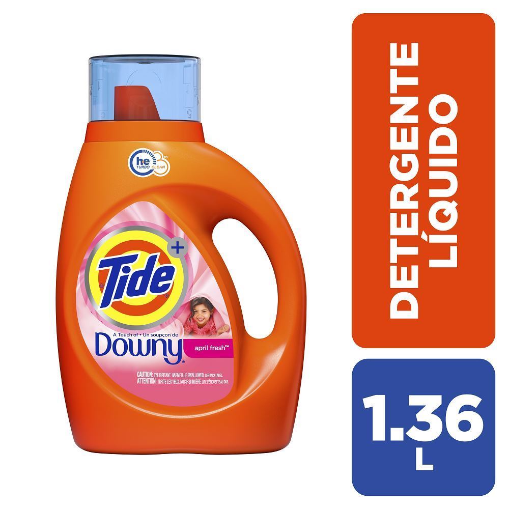 Detergente Líquido con Downy April Fresh Tide Plus Galonera 1.36 lt