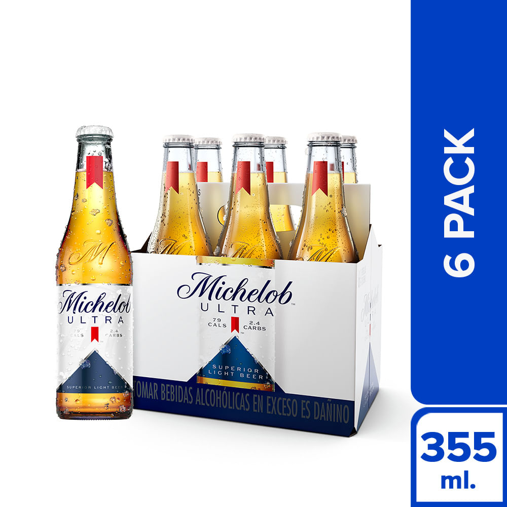 Cerveza Michelob Ultra Pack 6 Botellas DE 355 ml c/u - Metro