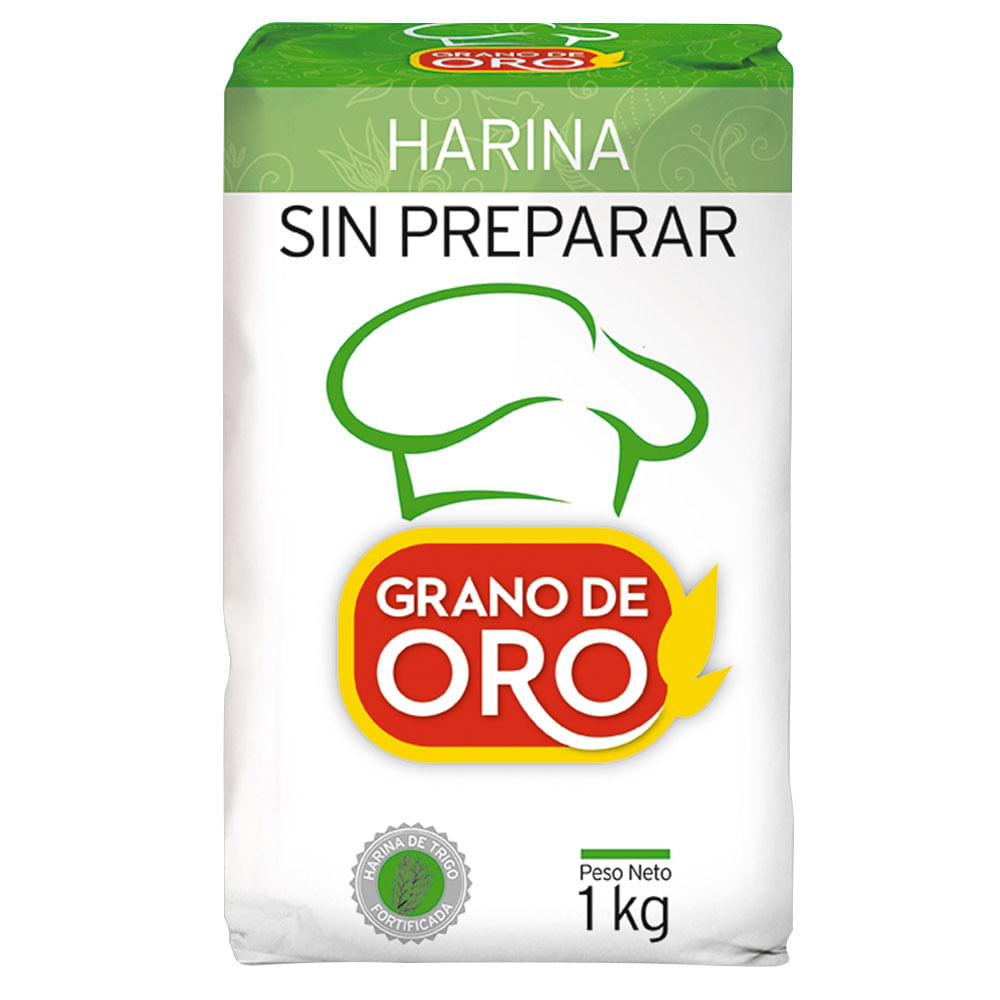 Harina Sin Preparar Grano de Oro Paquete 1 kg