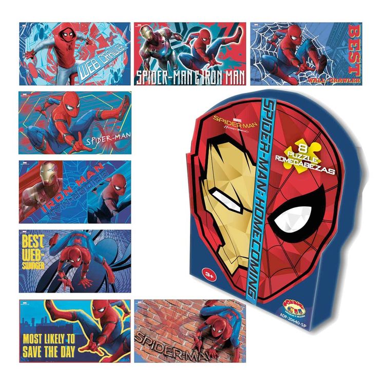 Rompecabezas Spiderman 12 Piezas Pack 8 unid Wong