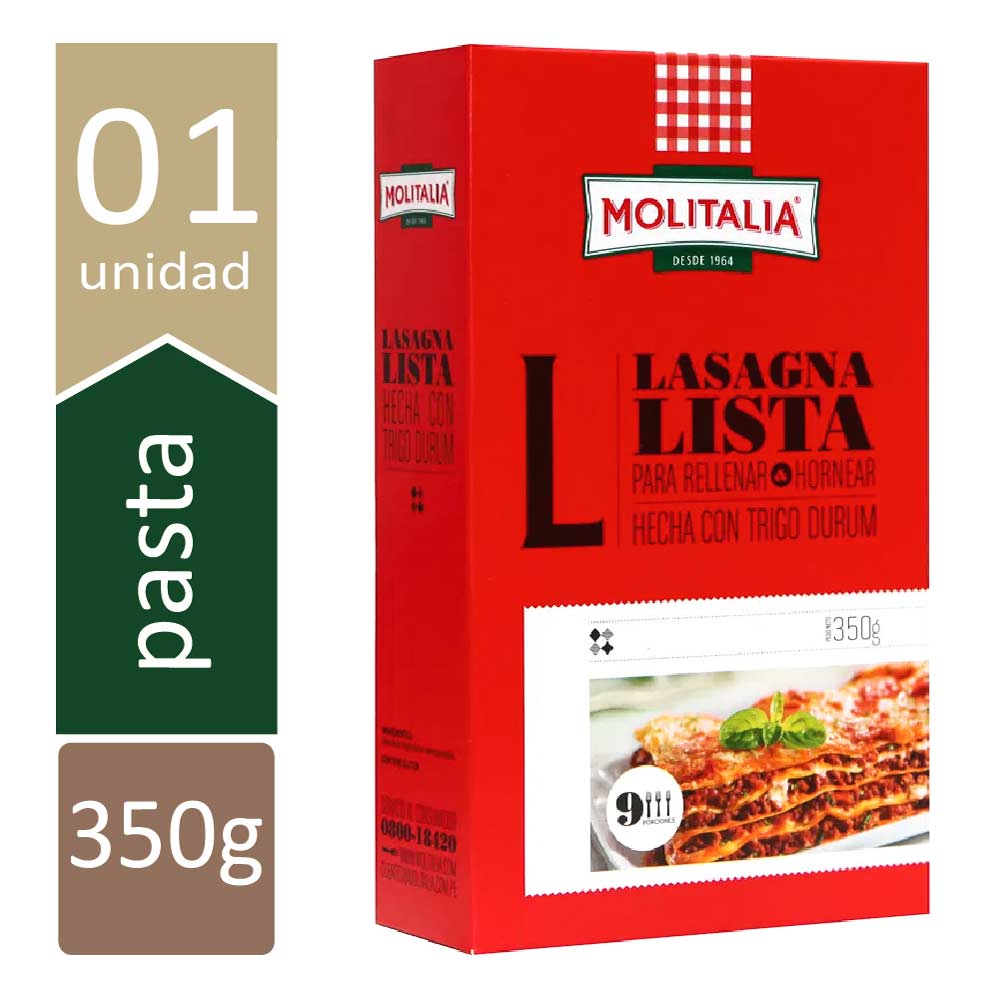 Lasagna Lista Clásica Molitalia Caja 350g