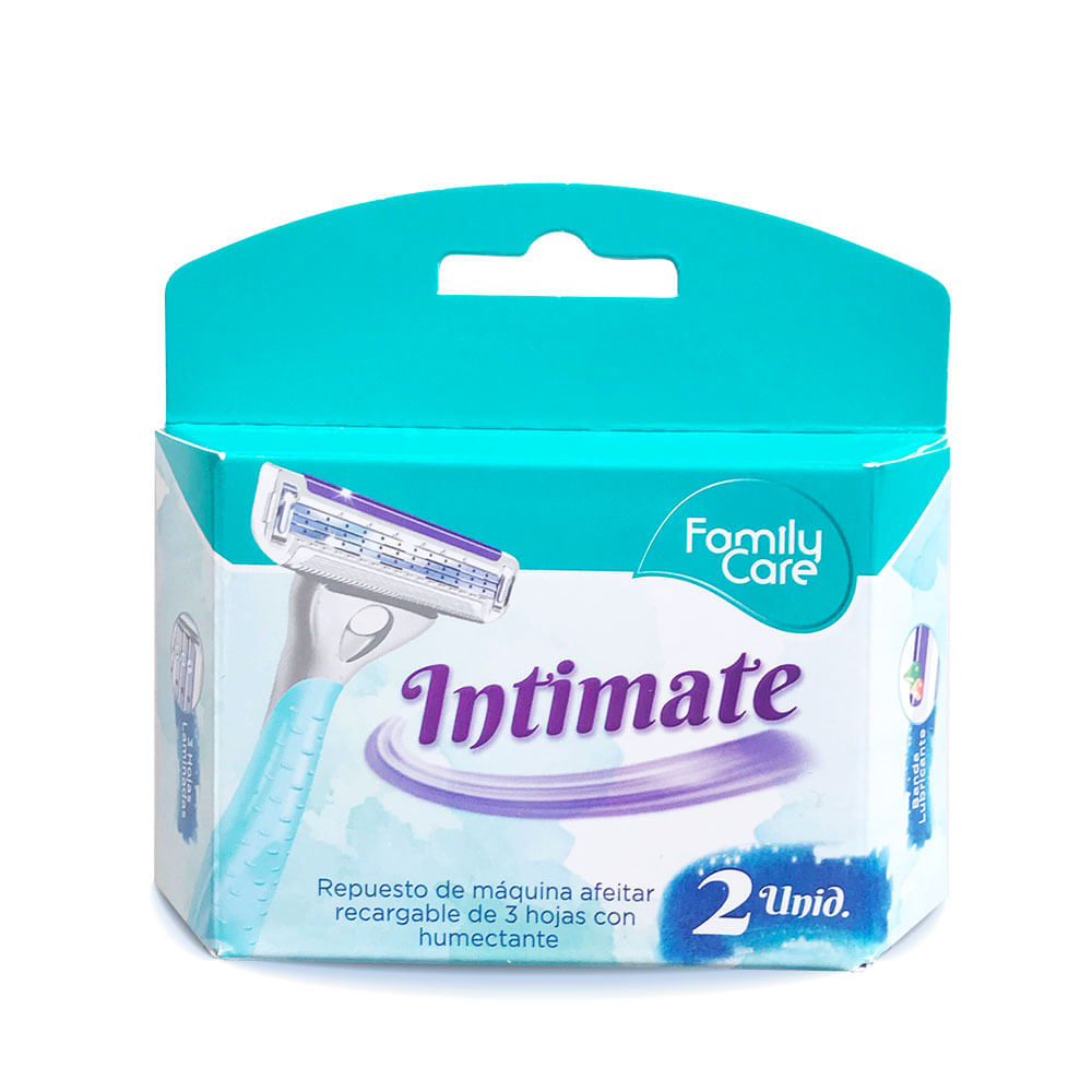 Repuesto Afeitado Para Mujer Intimate 3 Hojas Family Care Paquete 2 Unidades