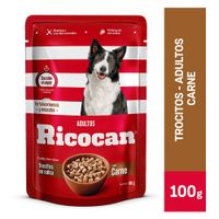 Pouch Ricocan Trocitos Carne en Salsa Adultos 100gr