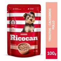 Pouch Ricocan Trocitos Pollo en Salsa Cachorro 100gr