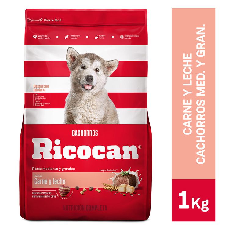 Ricocan-Alimento-para-Perros-Cachorros-Raza-Mediana-Grande-Carne-y-Leche-Bolsa-1-Kg-1-34829194