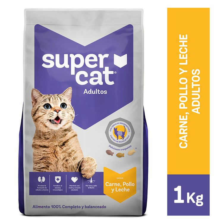 Supercat-Alimento-para-Gatos-Adultos-Carne-Pollo-y-Leche-Bolsa-1-Kg-1-102350215