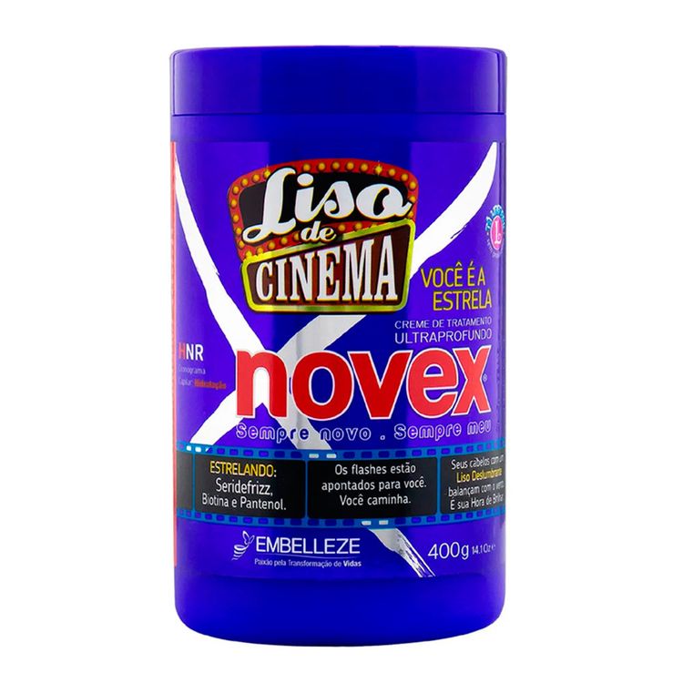 Tratamiento Capilar en Crema Liso de Cinema Novex Pote 400