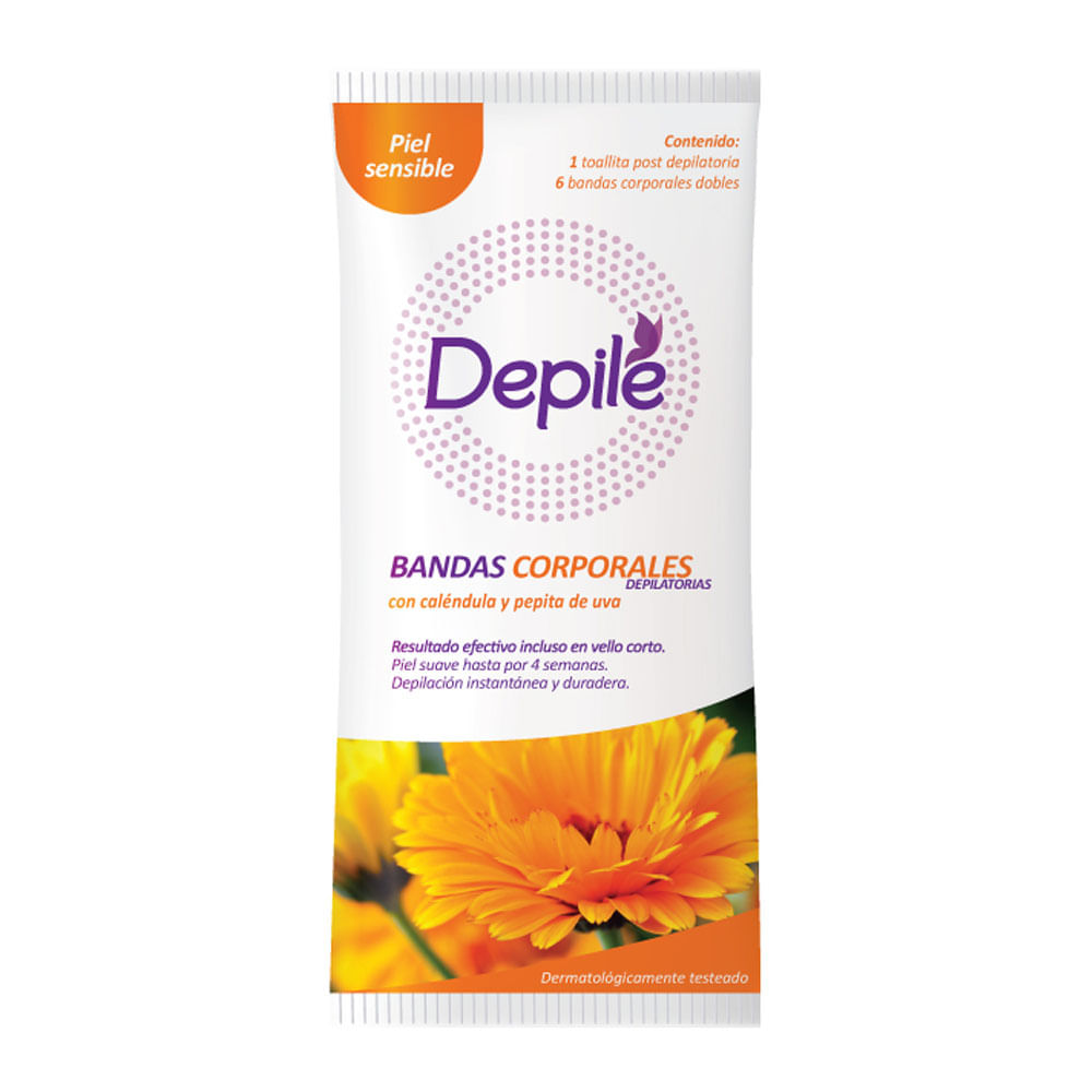 Bandas Corporales Depilatorias Depilé Piel Sensible 6un