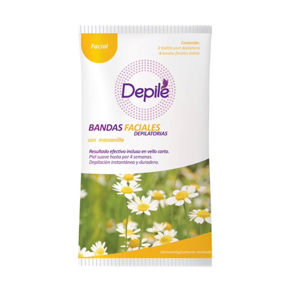 Bandas Faciales Depilatorias Depilé Bolsa 6 unid