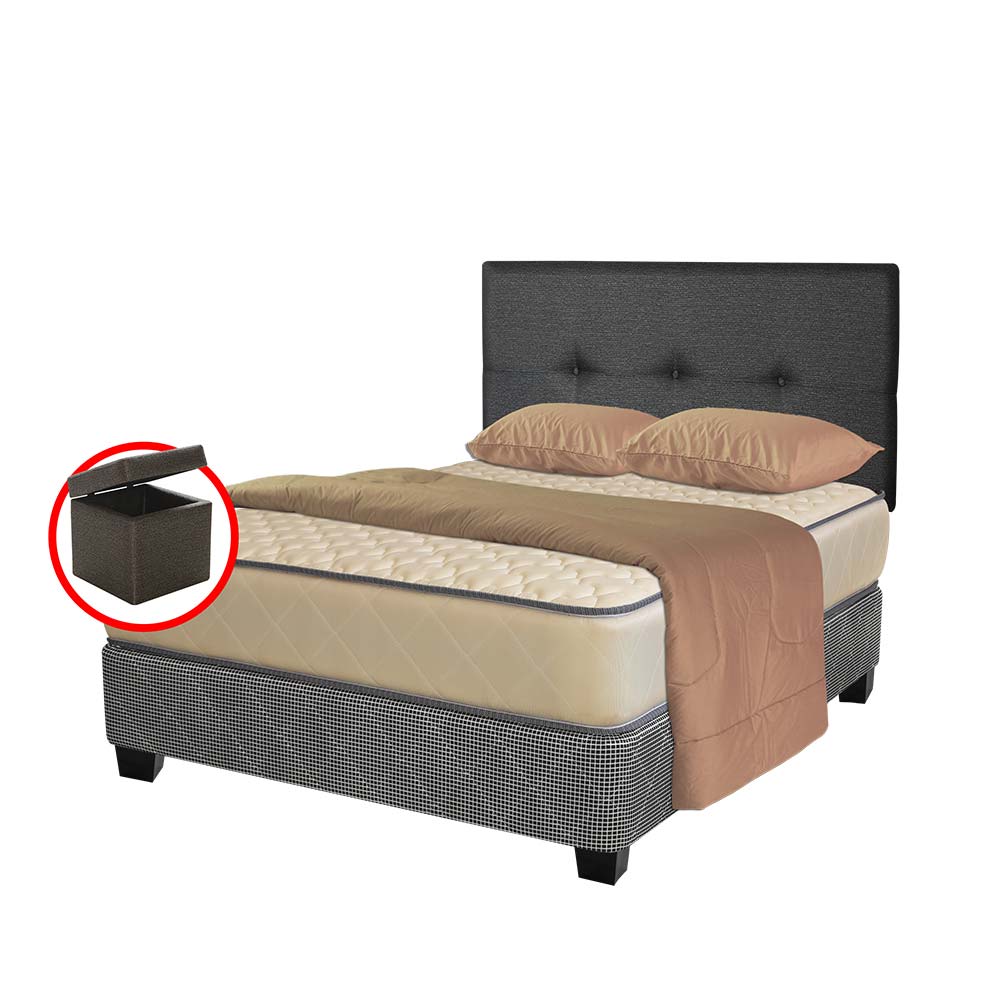 Forli Juego de Dormitorio Elegant 2 Plazas + Cabcera + Set de Cama