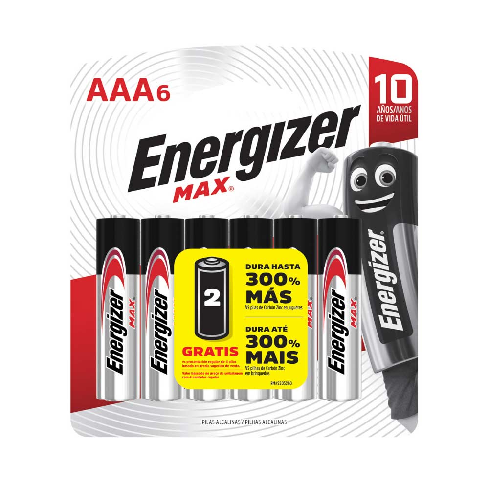 Energizer Pila Alcalina Max AAA Pack de 6 unid