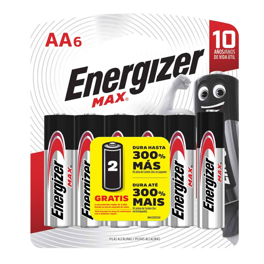 Energizer Pila Alcalina Max AA Pack de 6 unid