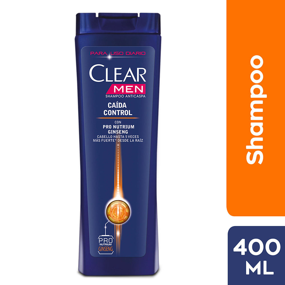 Shampoo Anticaspa Clear Men Caída Control Frasco 400 ml
