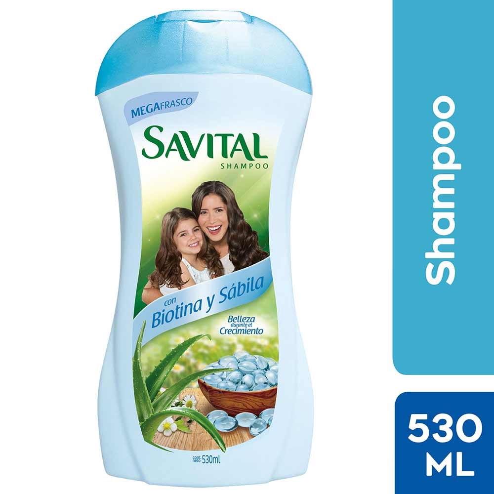 Shampoo Biotina y Sabila Savital Frasco 530 ml MetroApp
