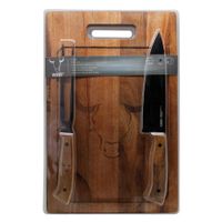Wayu Tabla para Picar + Cuchillo Parrillero PRM + Tenedor Parrillero PRM