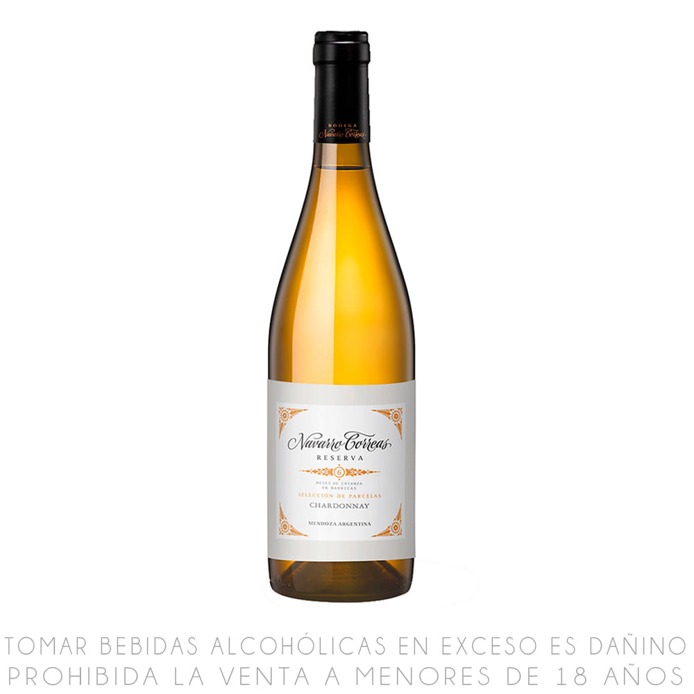 Vino Blanco Chardonnay Reserva Navarro Correa Botella 750ml