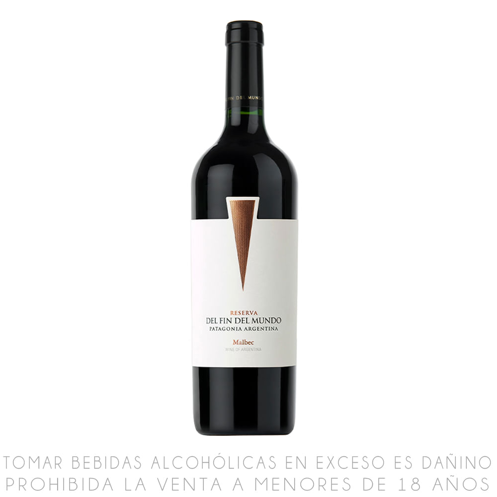 Vino Tinto Malbec Reserva Del Fin del Mundo Botella 750ml