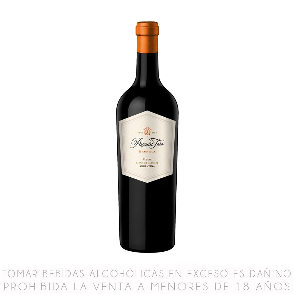 Vino Tinto Malbec Pascual Toso Reserva Botella 750ml