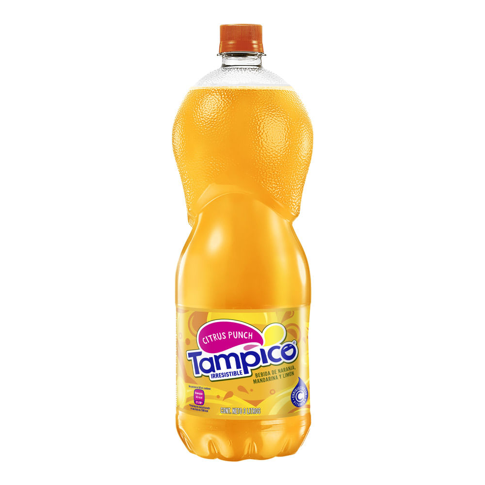 Bebida De Naranja, Mandarina y Limón Citrus Punch Tampico Botella 3 Litros