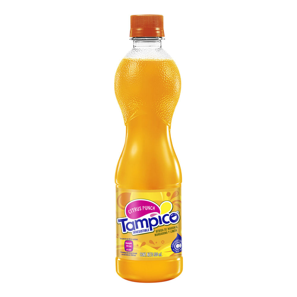 Bebida De Naranja, Mandarina y Limón Citrus Punch Tampico Botella 500 ml