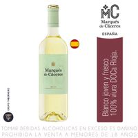 Vino Blanco Viura Marqués de Cáceres Botella 750ml