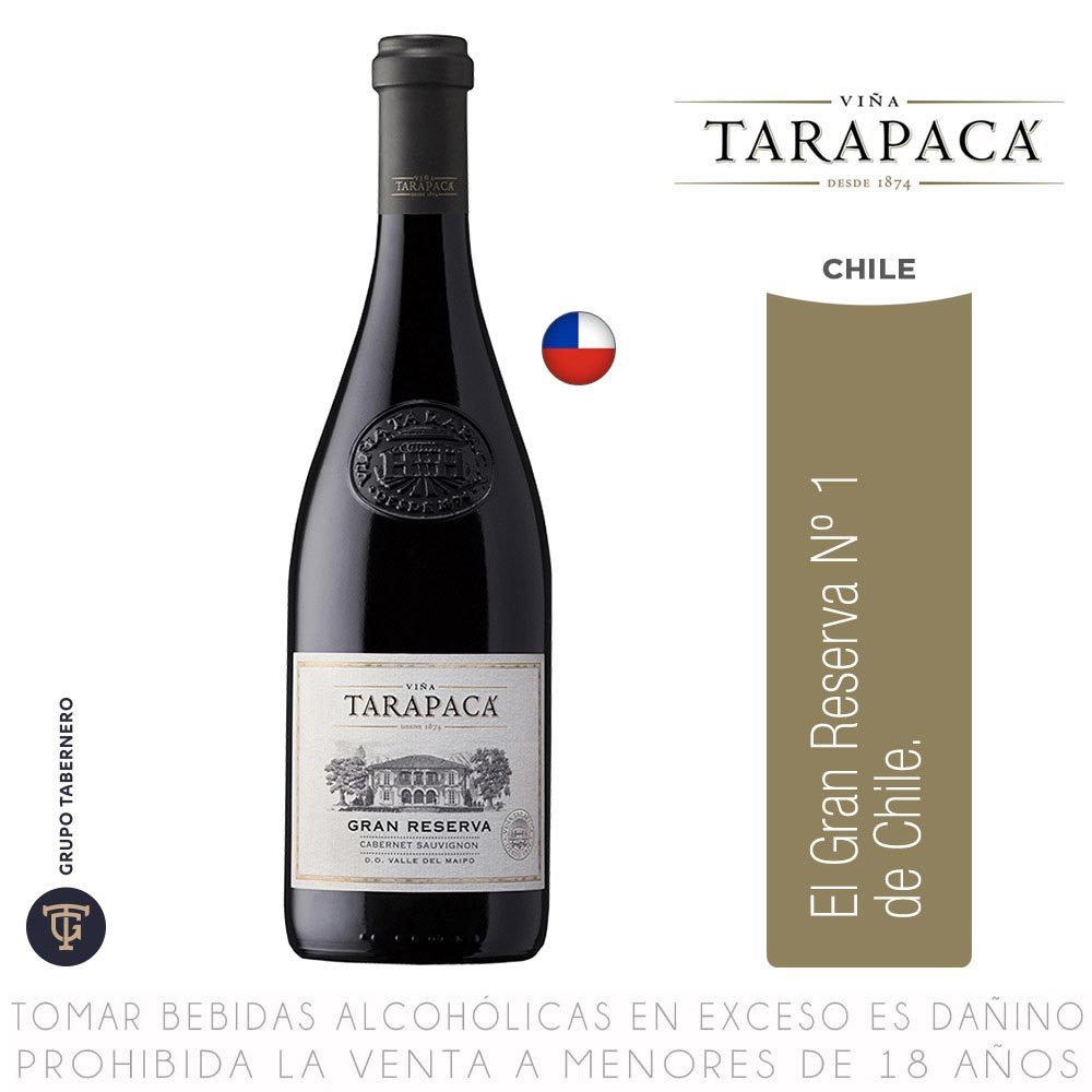 Vino Tinto Cabernet Sauvignon Gran Reserva Tarapacá Botella 750ml