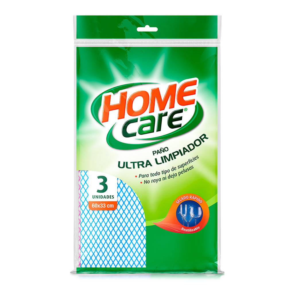 Paño Ultra Limpiador Home Care Paquete de 3 Unidades