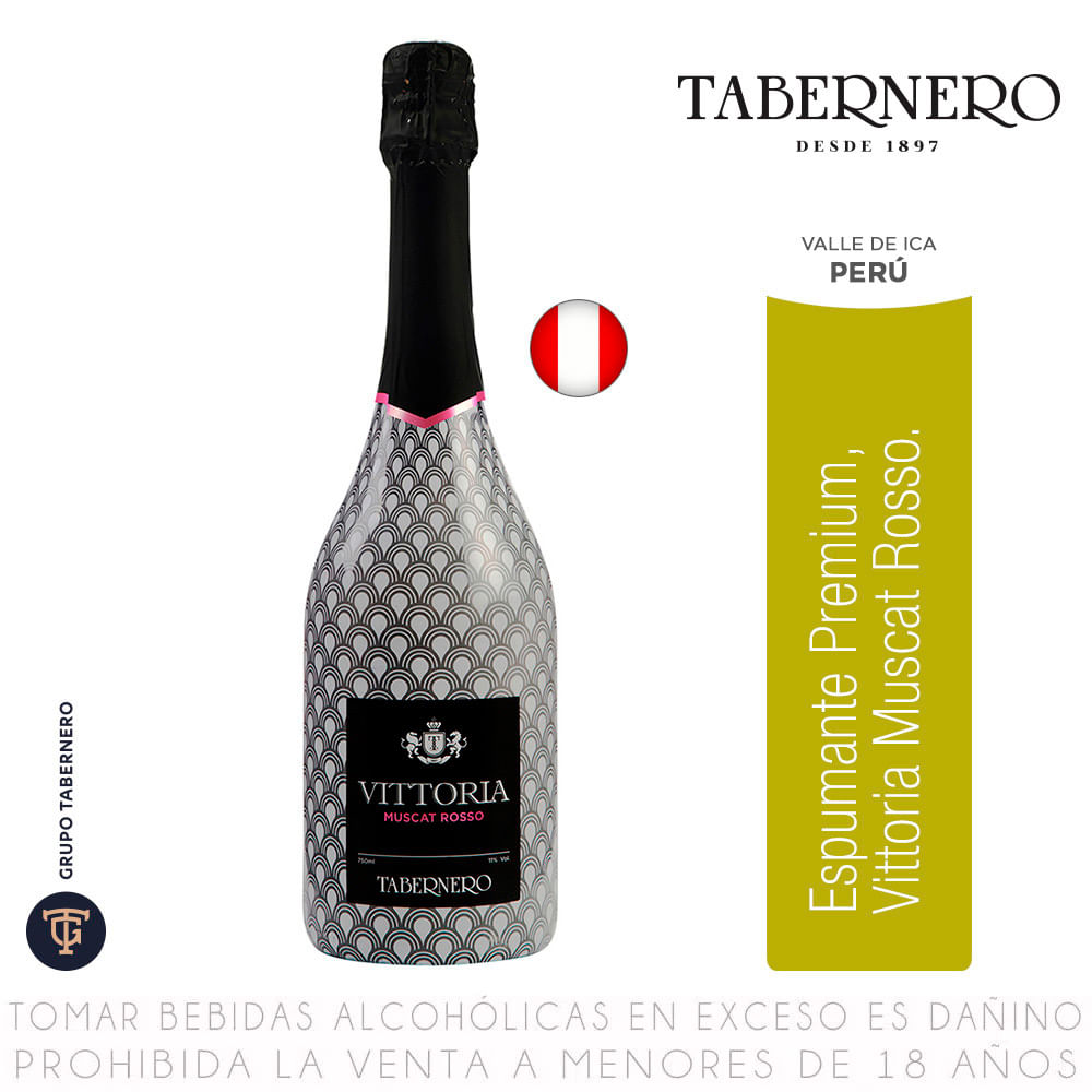 Espumante Semi Seco Vittoria Muscat Rosso Botella 750ml
