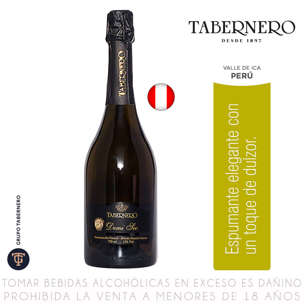 Espumante Demi Sec Tabernero Botella 750ml