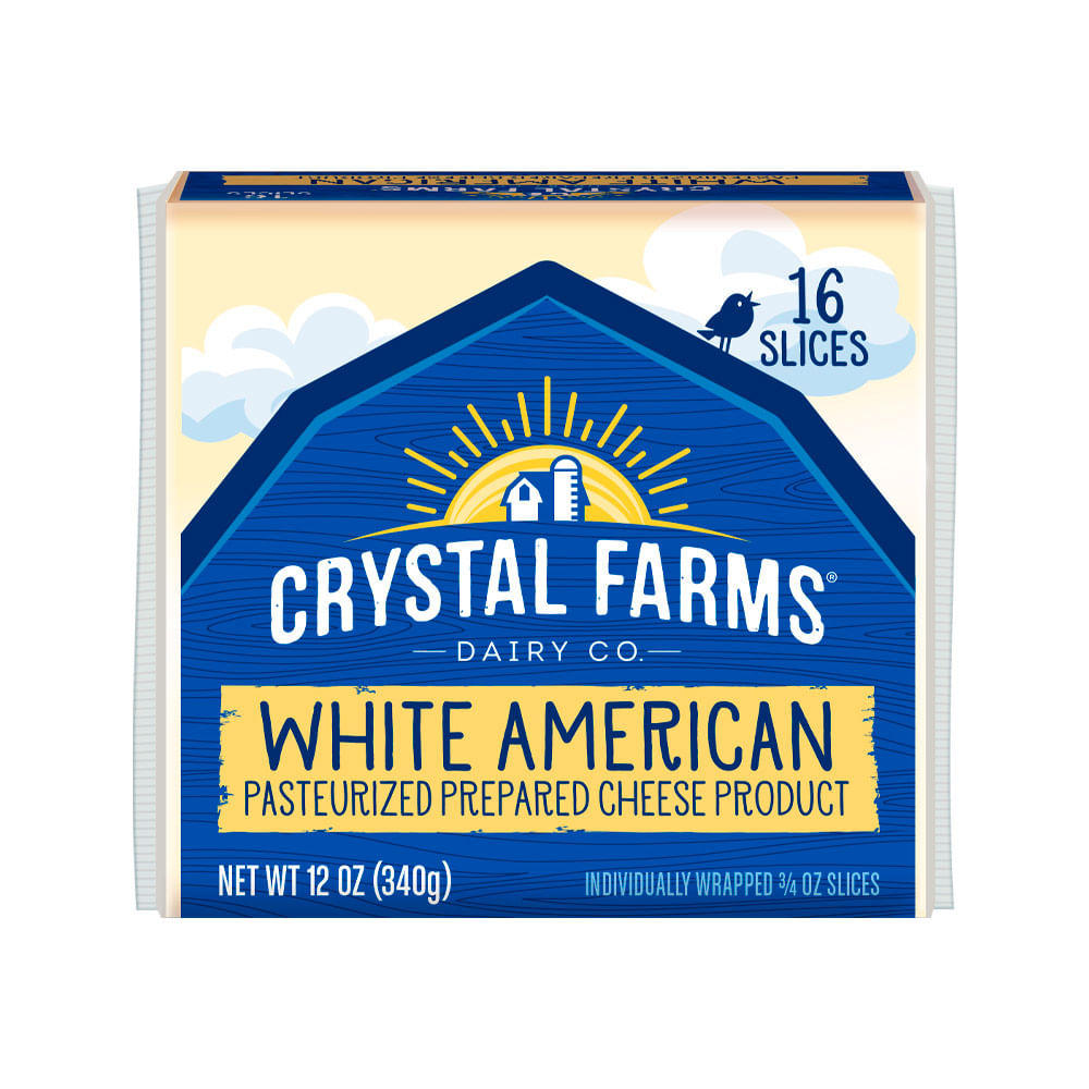 Queso Americano Tipo Mozzarella Crystal Farms Lonchas 340 gr