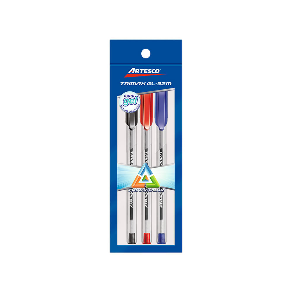 Artesco Lapicero Tinta Semi Gel Trimax GL-32M Pack 3 unid