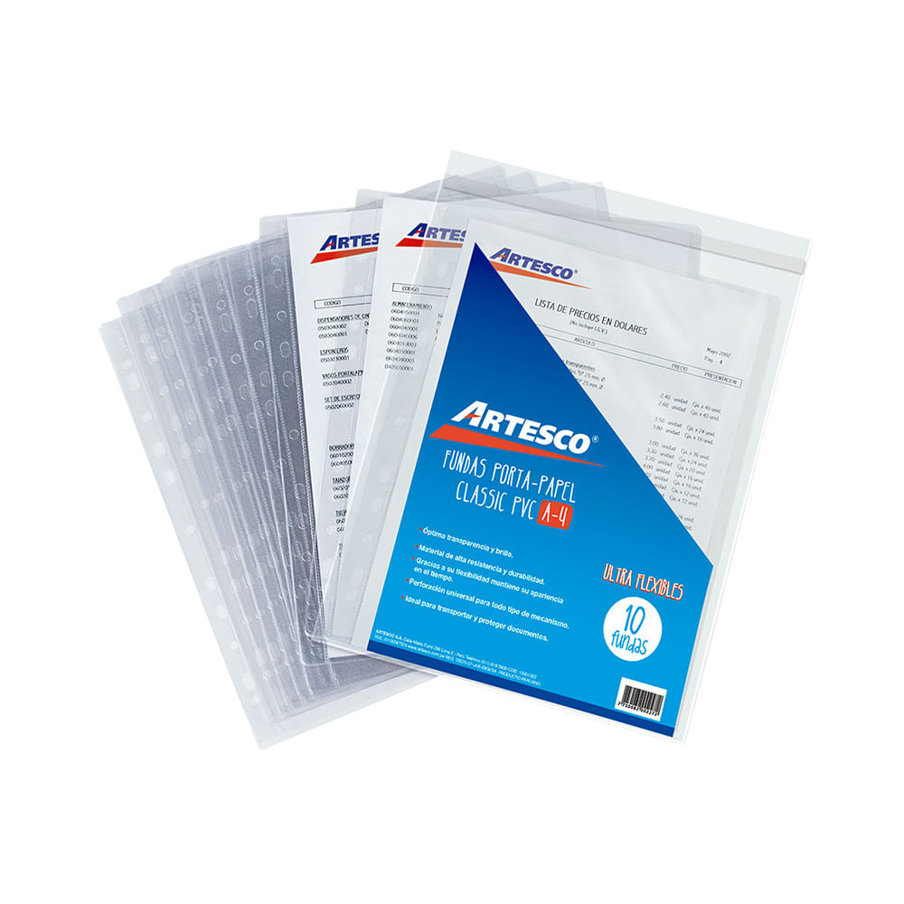 Artesco Mica Porta Papel Classic A4 Bolsa 10 unid
