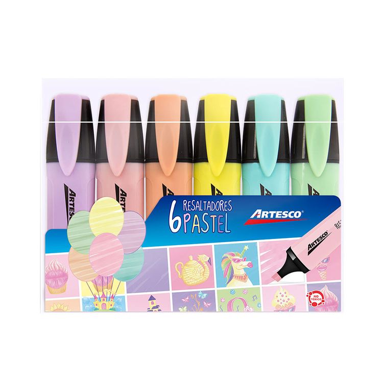 Resaltadores-Colores-Pastel-Artesco-Pack-6-unid-1-24416744