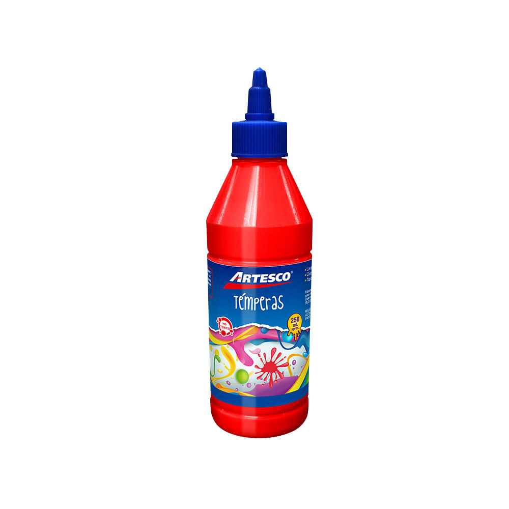 Artesco Témpera con Dosificador Frasco 250 ml Rojo