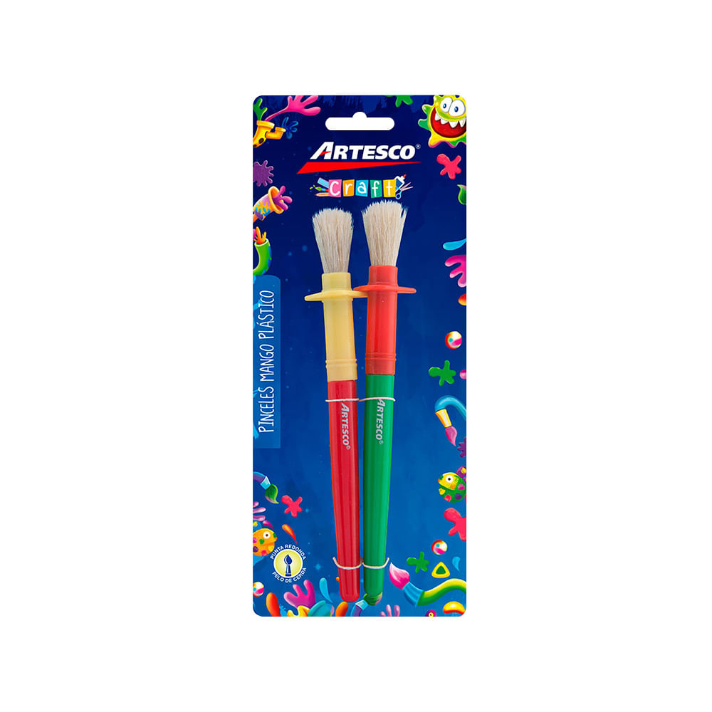 Artesco Pincel Mango de Plástico Pack 2 unid