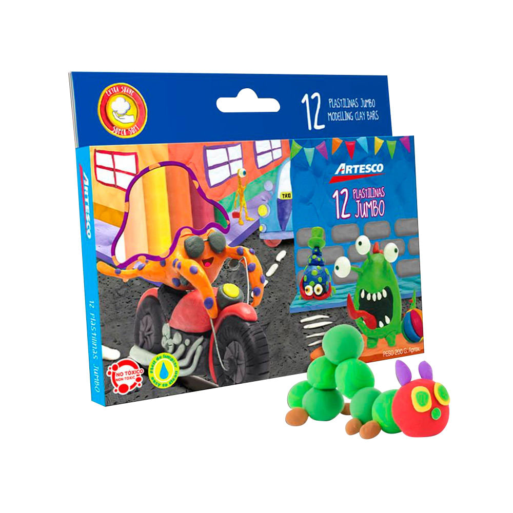Artesco Plastilina en Barra Jumbo Caja 12 unid